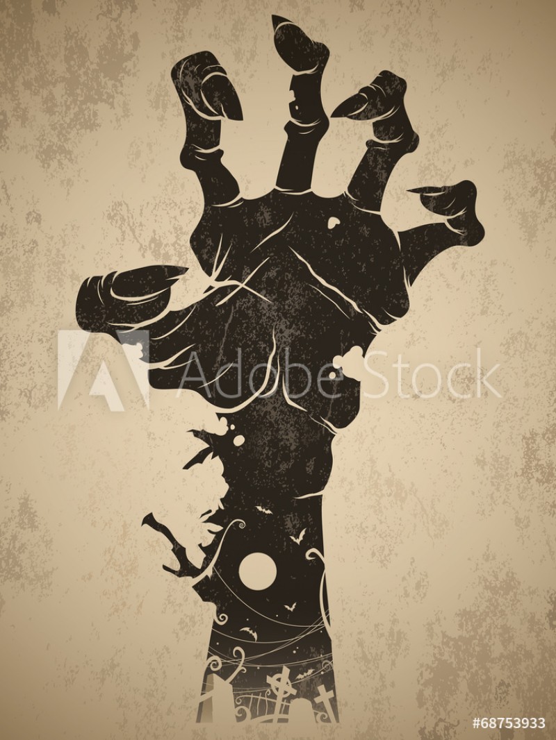 Picture of Vintage halloween icon - zombie hand